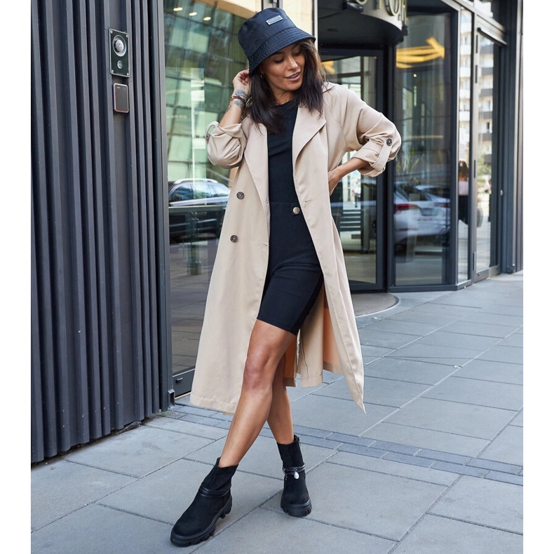 Black ankle boots with a decorative bracelet 1