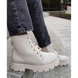 Lace-up women's beige boots 1 Lace-up women's beige boots 1