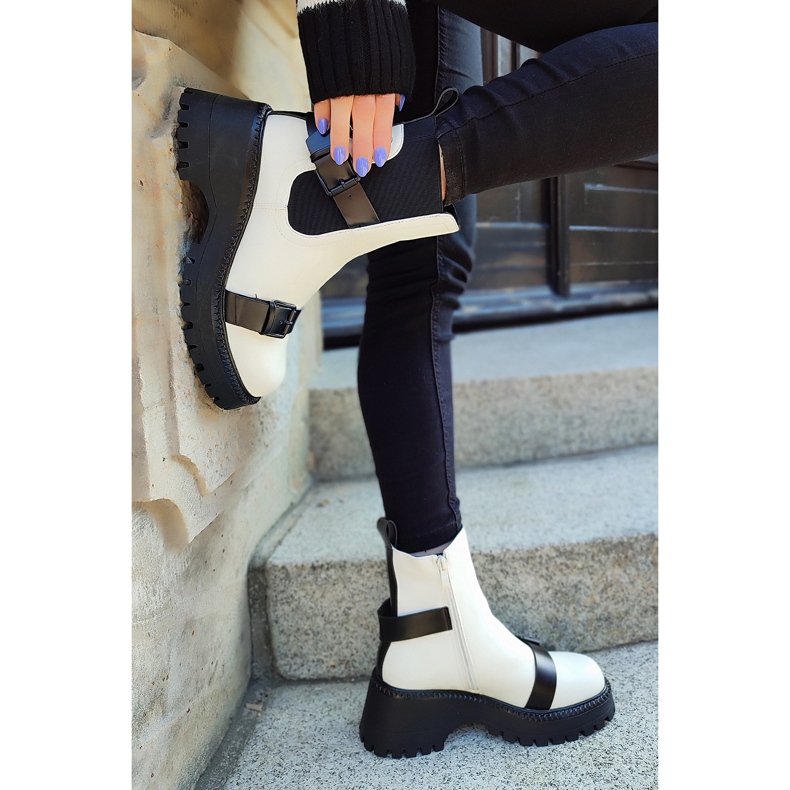 White women's baggies with buckles 1