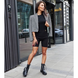 Black insulated ankle boots with a houndstooth pattern by Alfeo 1