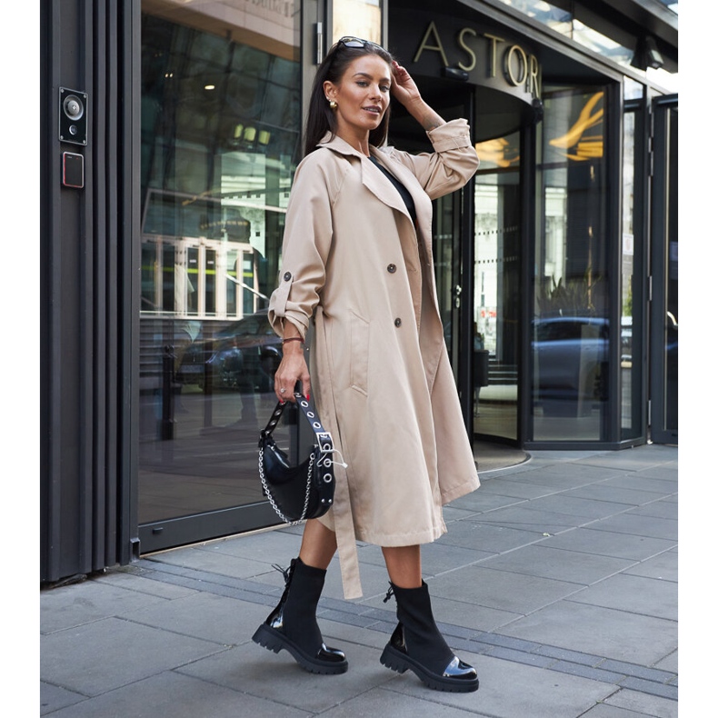 Inna Black patent sock ankle boots from Albertina 1