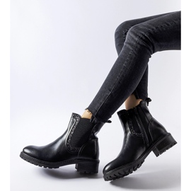 Black ankle boots decorated with Emidio glitter 1