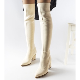 Beige boots with elastic uppers from Klarje 1