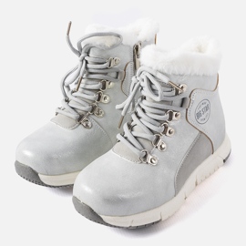 Gray warm children's shoes Big Star KK374178 silver 1
