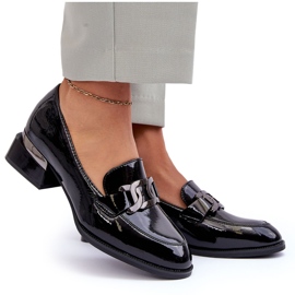 Vinceza Patent Leather Shoes, Black High Heels Moccasins 4
