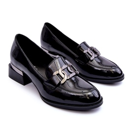 Vinceza Patent Leather Shoes, Black High Heels Moccasins 3