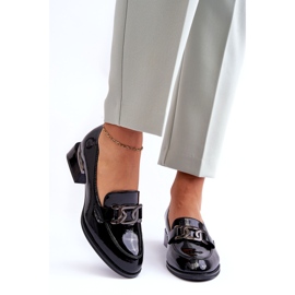 Vinceza Patent Leather Shoes, Black High Heels Moccasins 1