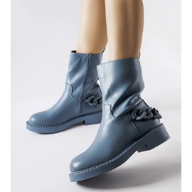 Inna Blue insulated ankle boots with a chain Linera 1