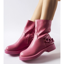 Inna Pink insulated ankle boots with a chain Linera 1