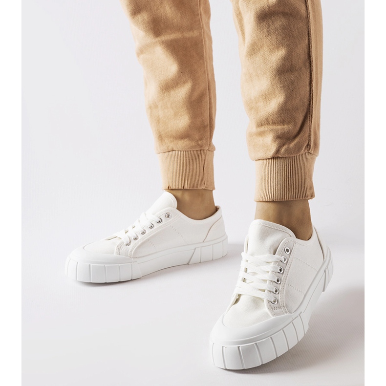 White sneakers on a thick Egidio platform 1