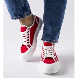 Red sneakers on a thick Egidio platform 1