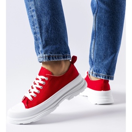 Red sneakers with a sports Bettole sole 1