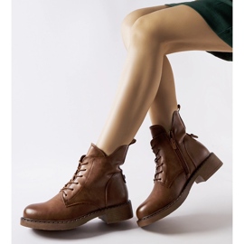 Brown asymmetric flat boots from Solza 1