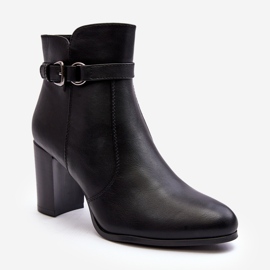 Sergio Leone Leather Women's Ankle Boots with a Buckle, Black Lasima 1 Sergio Leone Leather Women's Ankle Boots with a Buckle, Black Lasima 1