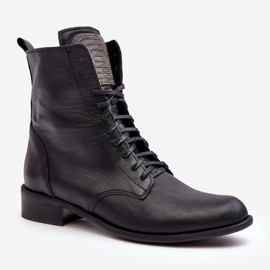 Leather women's ankle boots Nicole 2848 Black 1