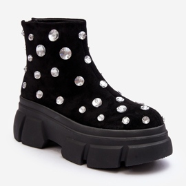 S.Barski Suede Insulated Boots With Crystals D&A MR870-83 Black 2 S.Barski Suede Insulated Boots With Crystals D&A MR870-83 Black 2