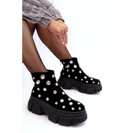 S.Barski Suede Insulated Boots With Crystals D&A MR870-83 Black 1 S.Barski Suede Insulated Boots With Crystals D&A MR870-83 Black 1