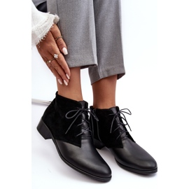 Fashionable Women's Black Lace-Up Boots Kefora 1