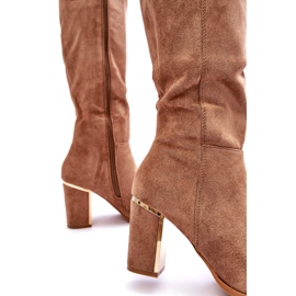 Seastar Dark beige Suede High Heel Boots by Kilrenita 2