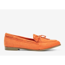 Orange moccasins made of Kierra eco-suede 2