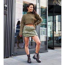 Brown ankle boots with decorative Madelene inscriptions 1