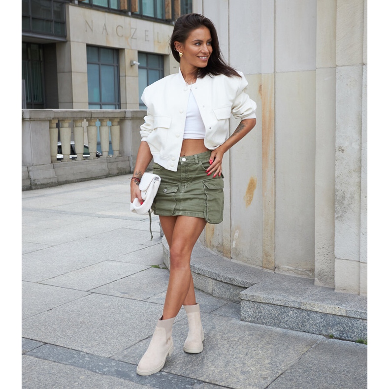 Inna Beige slip-on ankle boots by Adalrico 1