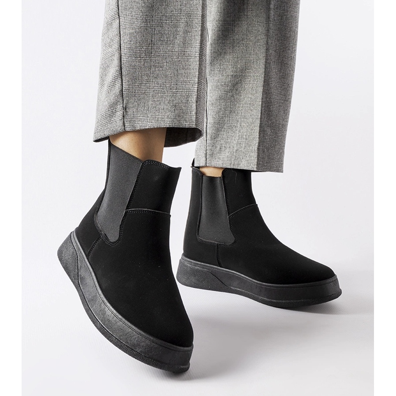 Black Benilde platform ankle boots 1