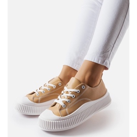 Beige Erbezzo platform sneakers 1
