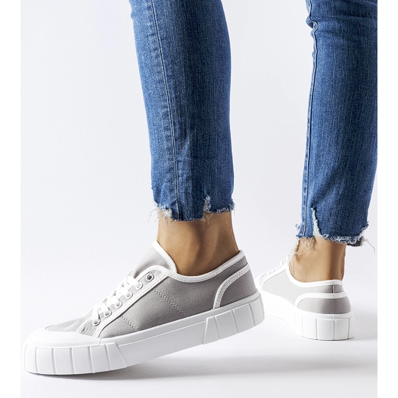 Gray sneakers on a thick Egidio platform grey 1