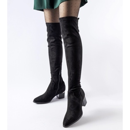 Black Edvige low-heeled boots 1