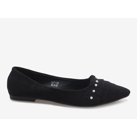 Black suede ballerinas with 127-15 studs 1
