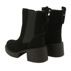 Filippo Leather suede high-heeled ankle boots in black 3