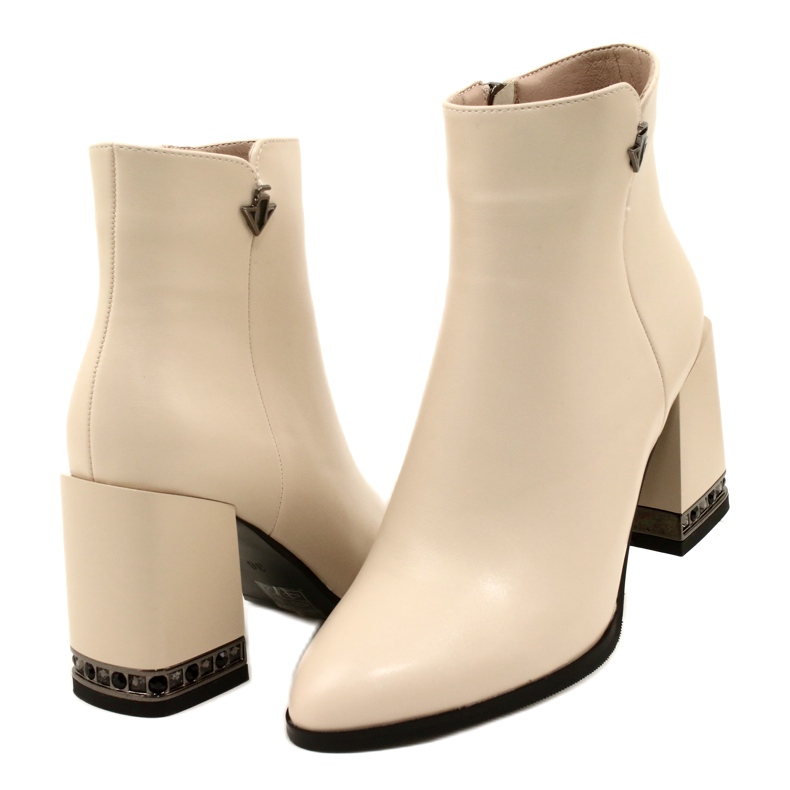 Beige ankle boots with a heel decoration Filippo DBT4842/23 BE beige 3 Beige ankle boots with a heel decoration Filippo DBT4842/23 BE beige 3