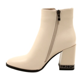 Beige ankle boots with a heel decoration Filippo DBT4842/23 BE beige 1