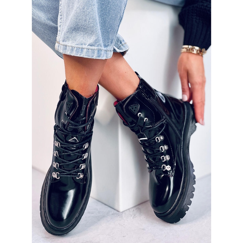 Kari Black lace-up boots 2