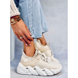 Indu Beige sock sports shoes 1