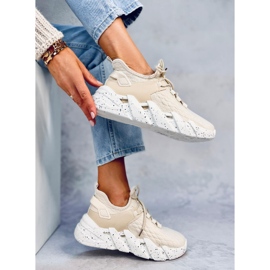 Indu Beige sock sports shoes 2