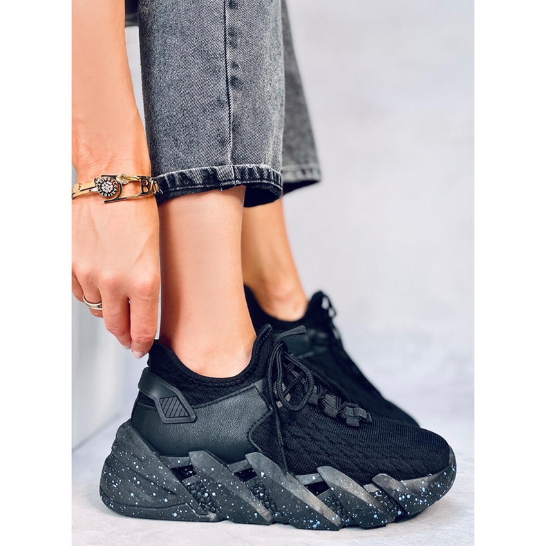 Indu Black sock sports shoes 1