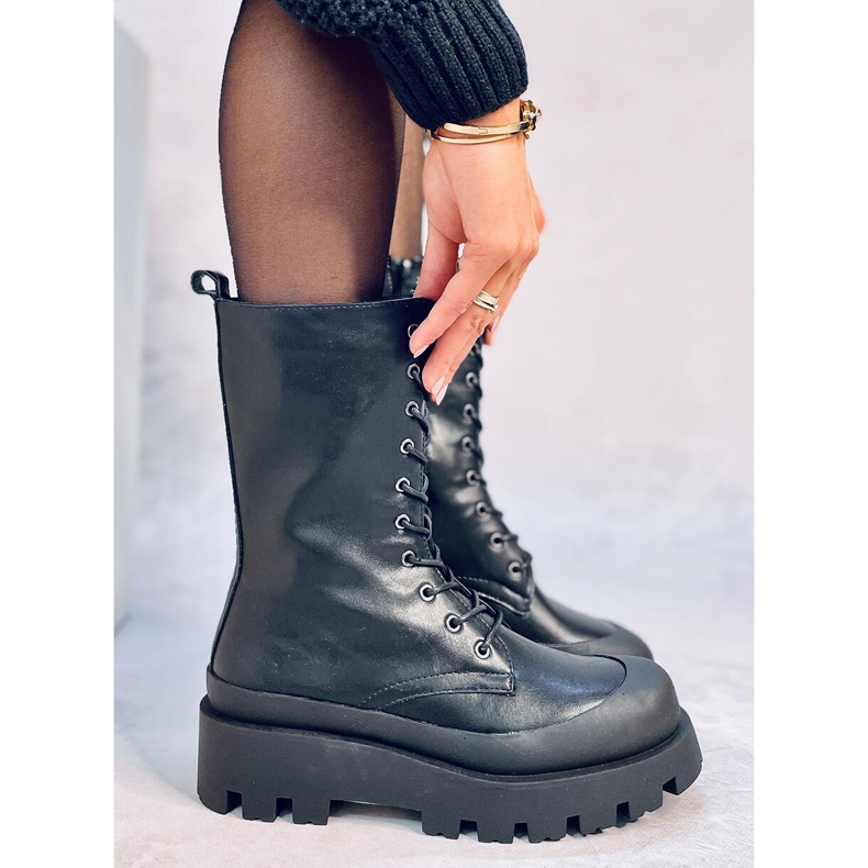 Knight Black lace-up boots 2