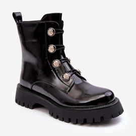 S.Barski Women's Insulated Boots With Decorative Buttons D&amp;A MR870-51 Black 2