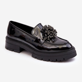 WD1 Women's Patent Leather Shoes Decorated Black Annella 1 WD1 Women's Patent Leather Shoes Decorated Black Annella 1