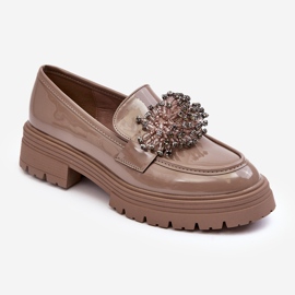 WD1 Ladies' Decorated Patent Shoes, Beige Annella 1