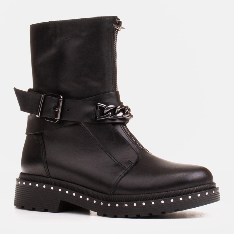 Marco Shoes Marco 1262B women's hiking boots with chain, Glany black 1