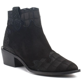 Marco Shoes Black boots made of natural suede without insulation 1