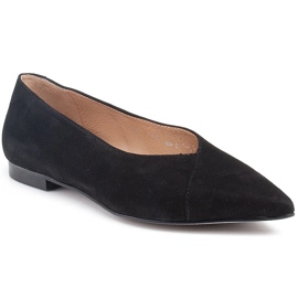 Marco Shoes Natural suede black ballerinas 1