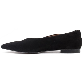 Marco Shoes Natural suede black ballerinas 2