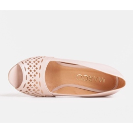 Marco Shoes Beige pumps with a perforated front 2