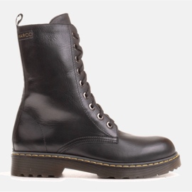 Marco Shoes High ankle boots, boots tied on a translucent sole black 1