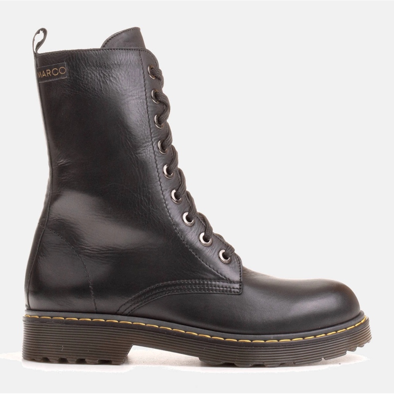 Marco Shoes High ankle boots, boots tied on a translucent sole black 1