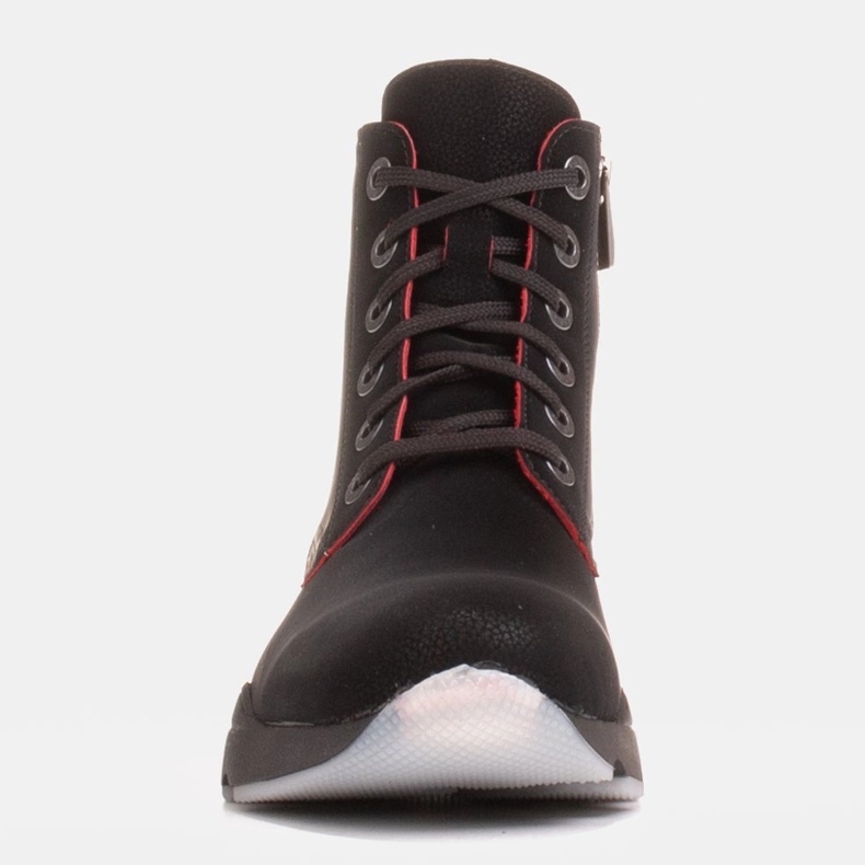 Marco Shoes Sporty women's nubuck boots with red inserts black 1 Marco Shoes Sporty women's nubuck boots with red inserts black 1